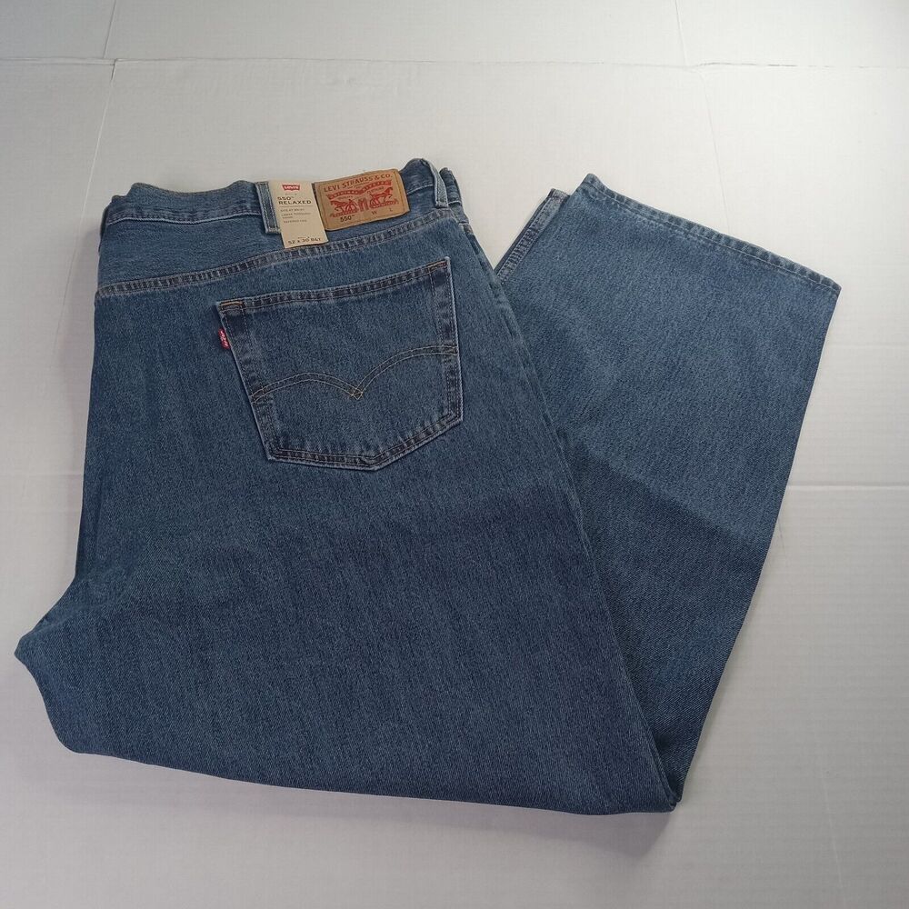 Levi's 550 Relaxed Jeans Men’s‎ Size 52x30 Big & Tall Blue Loose Tapered Leg